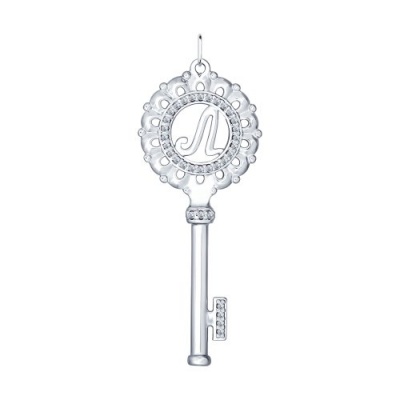 Сапфир каталог товаров Подвеска буква из серебра с фианитом 