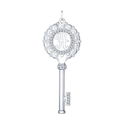 Сапфир каталог товаров Подвеска буква из серебра с фианитом 