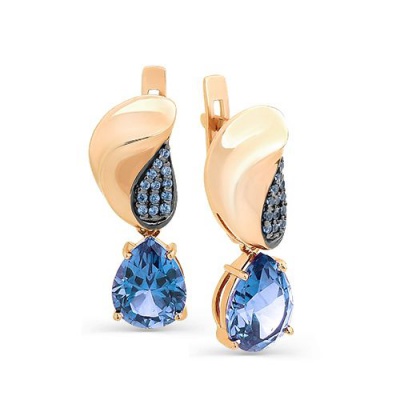 Сапфир каталог товаров Серьги из золота с фианитом, топазом 