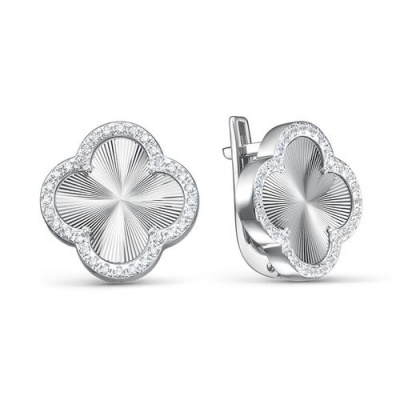 Сапфир каталог товаров Серьги из серебра с фианитом 