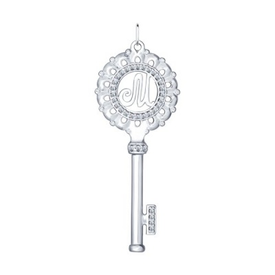 Сапфир каталог товаров Подвеска буква из серебра с фианитом 