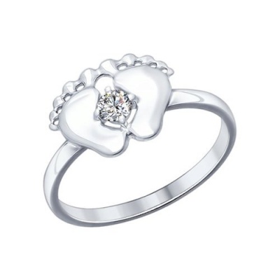 Сапфир каталог товаров Кольцо детское из серебра с фианитом 