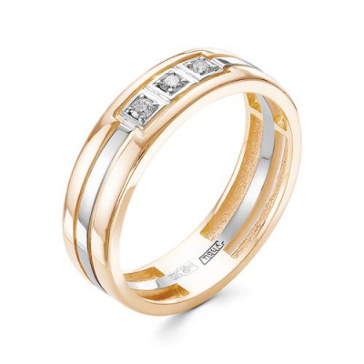 Сапфир каталог товаров Кольцо обручальное из комбинированного золота с бриллиантом 