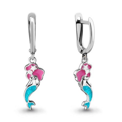 Сапфир каталог товаров Серьги детские из серебра с эмалью 