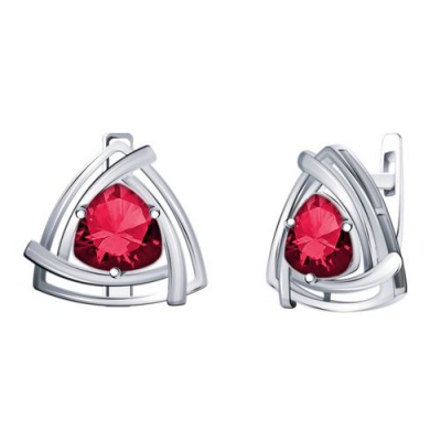 Сапфир каталог товаров Серьги из серебра с фианитом 