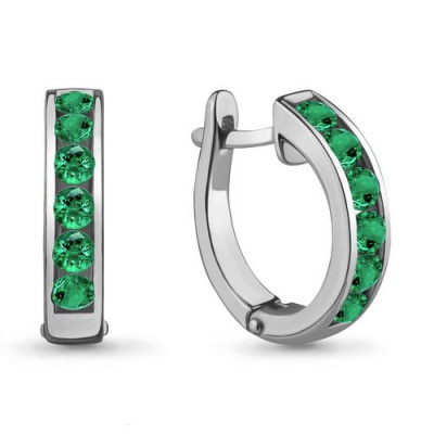 Сапфир каталог товаров Серьги из серебра с изумрудом 