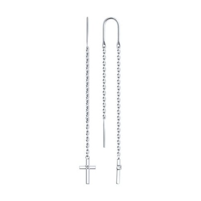 Сапфир каталог товаров Серьги продевки из серебра с бриллиантом 