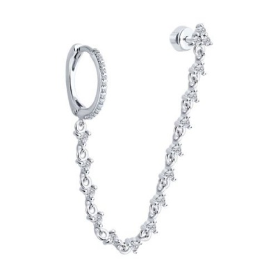 Сапфир каталог товаров Серьга из серебра с фианитом 