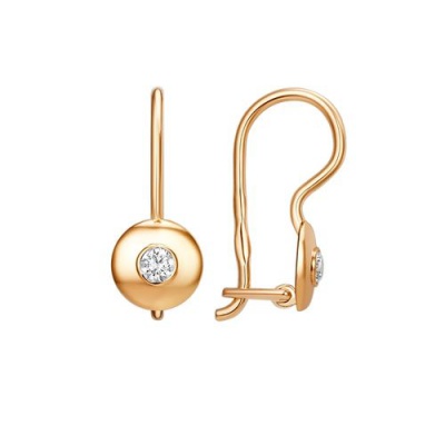 Сапфир каталог товаров Серьги детские из золота с фианитом 