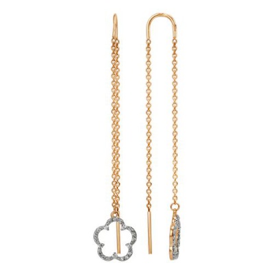 Сапфир каталог товаров Серьги-продевки из золота с фианитом 