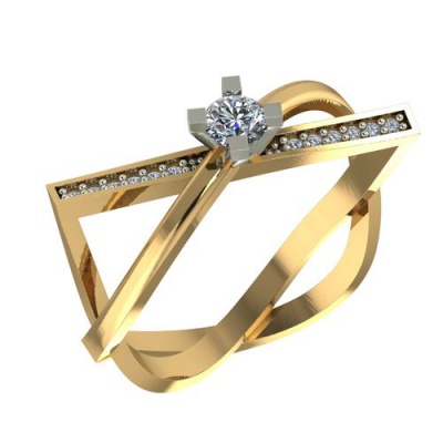 Сапфир каталог товаров Кольцо из золота с фианитом 