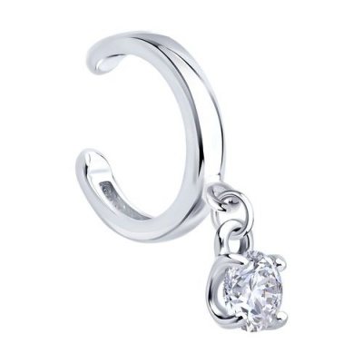 Сапфир каталог товаров Серьга из серебра с фианитом 