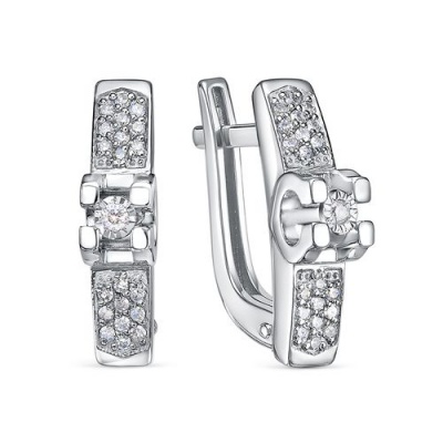 Сапфир каталог товаров Серьги из серебра с фианитом 