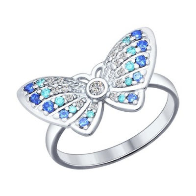 Сапфир каталог товаров Кольцо детское из серебра с фианитом 