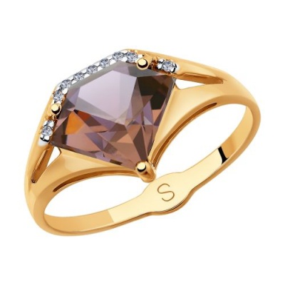 Сапфир каталог товаров Кольцо из золота с фианитом, ситаллом 