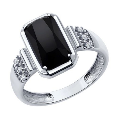 Сапфир каталог товаров Кольцо мужское из серебра с фианитом, агатом 