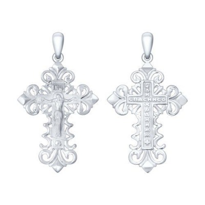 Сапфир каталог товаров Подвеска крест из серебра 
