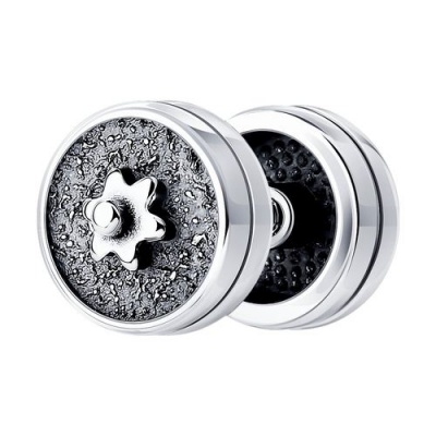 Сапфир каталог товаров Серьга из серебра с чернением 